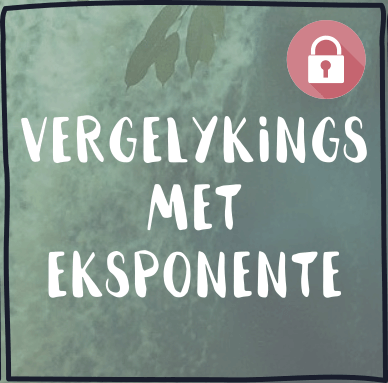 Vergelykings met eksponente